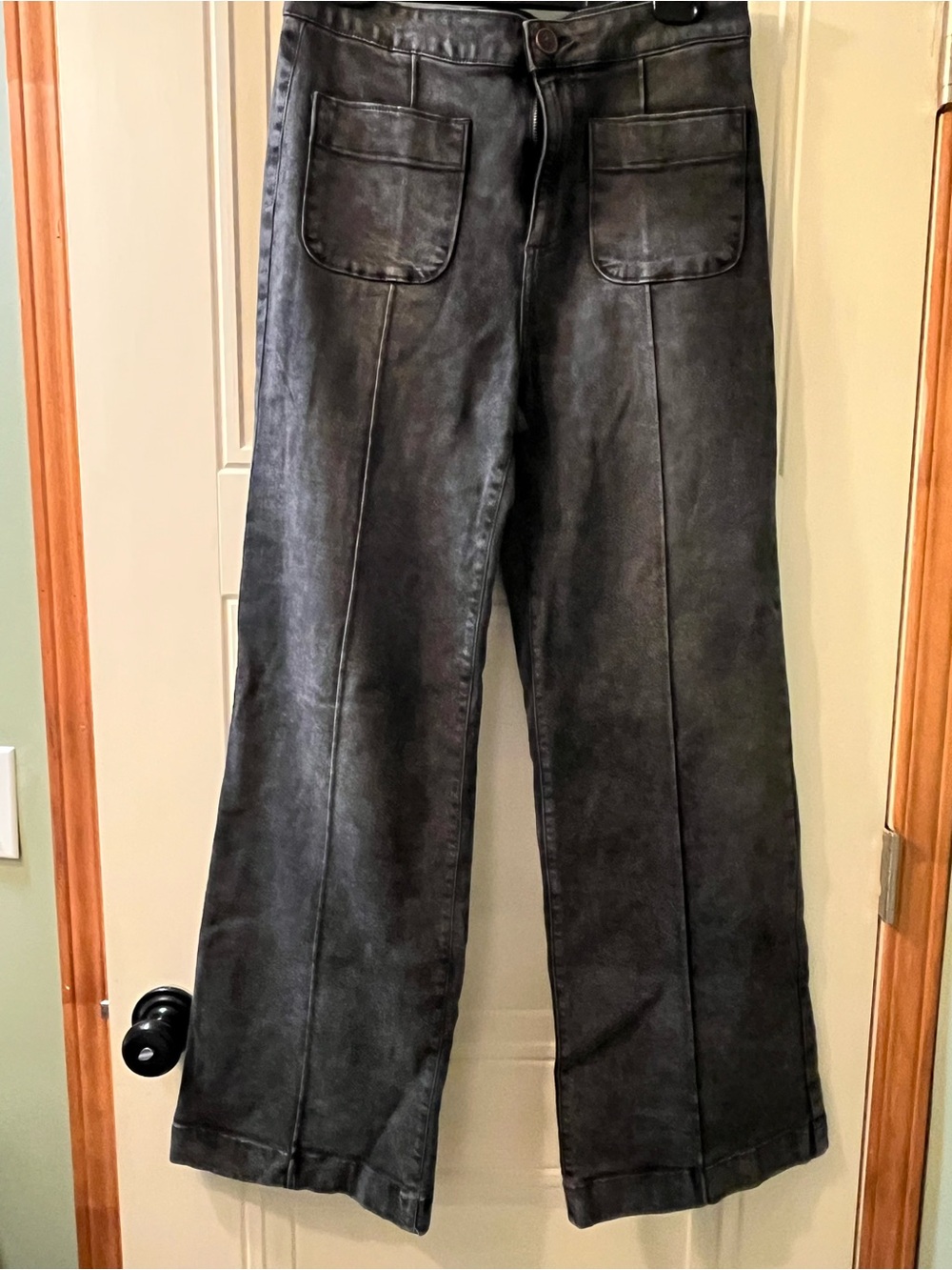 LC Lauren Conrad Black Faux Denim Trouser